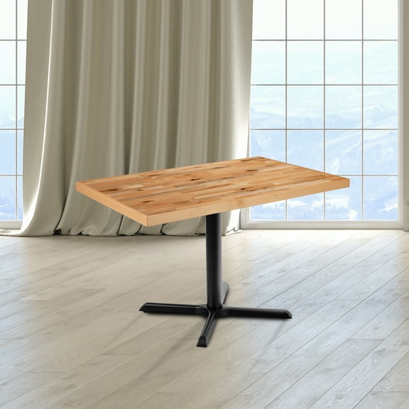 Emma + Oliver 30" x 48" Rectangle Butcher Block Style Table Top - Restaurant Table Top