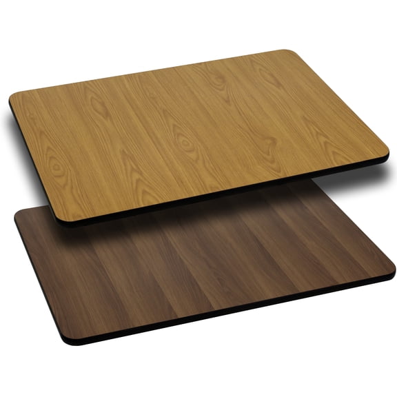 Emma + Oliver 30"x60" Rectangular Natural/Walnut Reversible Laminate Table Top