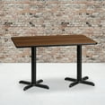 thumbnail image 1 of Emma + Oliver 30"x60" Rectangular Walnut Laminate Table Top with 22"x22" Bases, 1 of 5