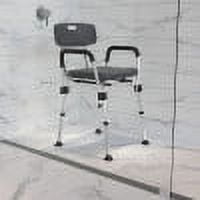 Emma + Oliver 300 Lb. Capacity Adjustable Gray Bath & Shower Chair with Depth Adjustable Back