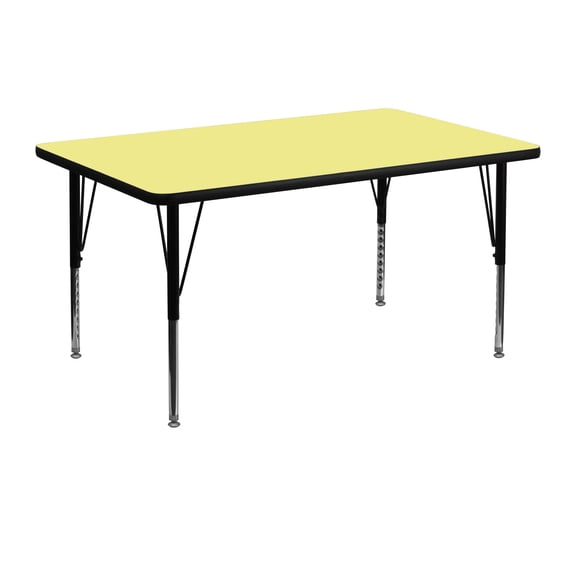 Emma + Oliver 30x48 Yellow Thermal Laminate Preschool Activity Table