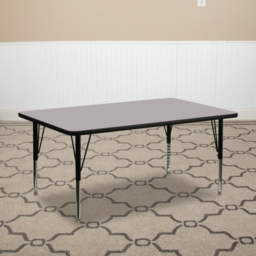 Emma + Oliver 30x72 Grey Thermal Laminate Preschool Activity Table
