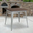 thumbnail image 1 of Emma + Oliver 31.5" Square Silver/Wood Metal Indoor Table, 1 of 5