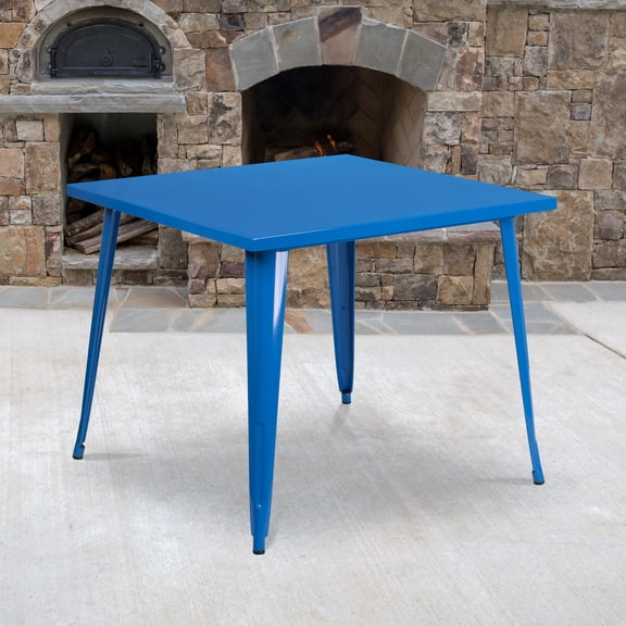 Emma + Oliver 35.5" x 35.5" Powder Coat Finish Metal General Purpose Table