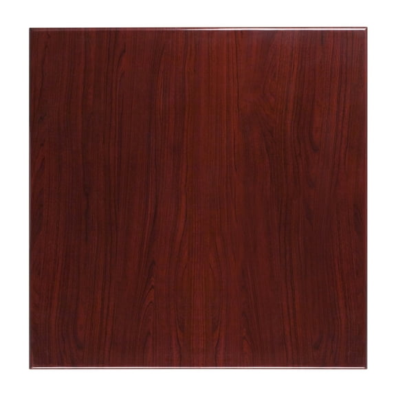 Emma + Oliver 36" Square High-Gloss Mahogany Resin Table Top