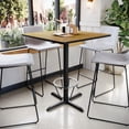 thumbnail image 1 of Emma + Oliver 36" Square Natural Laminate Bar Table Top-30"x30" Base/Foot Ring, 1 of 3