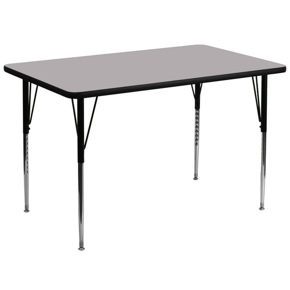 Emma + Oliver 36x72 Grey Thermal Laminate Adjustable Activity Table