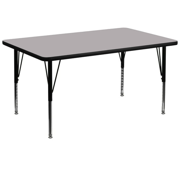 Emma + Oliver 36x72 Grey Thermal Laminate Preschool Activity Table