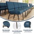 thumbnail image 1 of Emma + Oliver 4 Pack 21"W Stacking Church Chair in Blue Fabric - Gold Vein Frame, 1 of 10