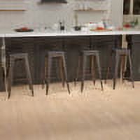 Emma + Oliver 4 Pack 30" High Metal Indoor Bar Stool - Stackable Stool, Gun Metal Gray