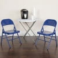 Emma + Oliver 4 Pack Colorful Cobalt Blue Triple Braced Metal Folding Chair