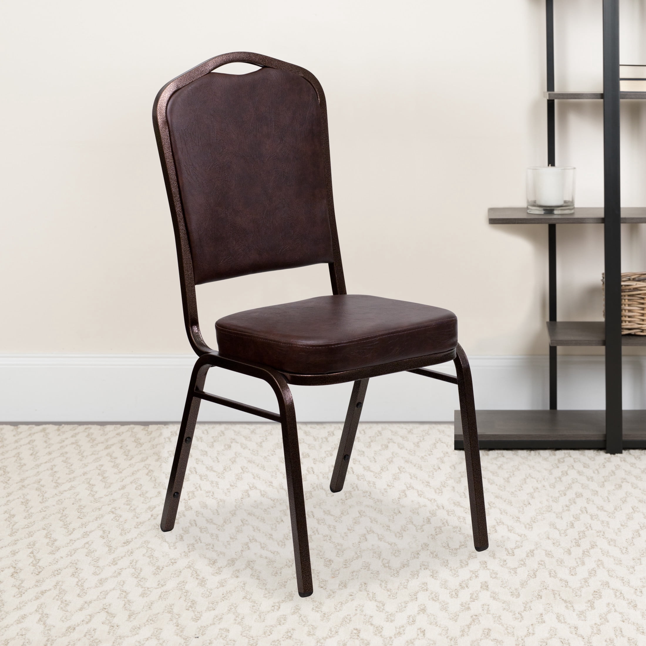 Backpack Back Rig Emma + Oliver 4 Pack Crown Back Stacking Banquet Chair in Brown Vinyl ...