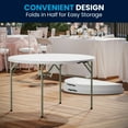 thumbnail image 1 of Emma + Oliver 4' Round Plastic Event Folding Table with Carrying Handle, White, 1 of 8
