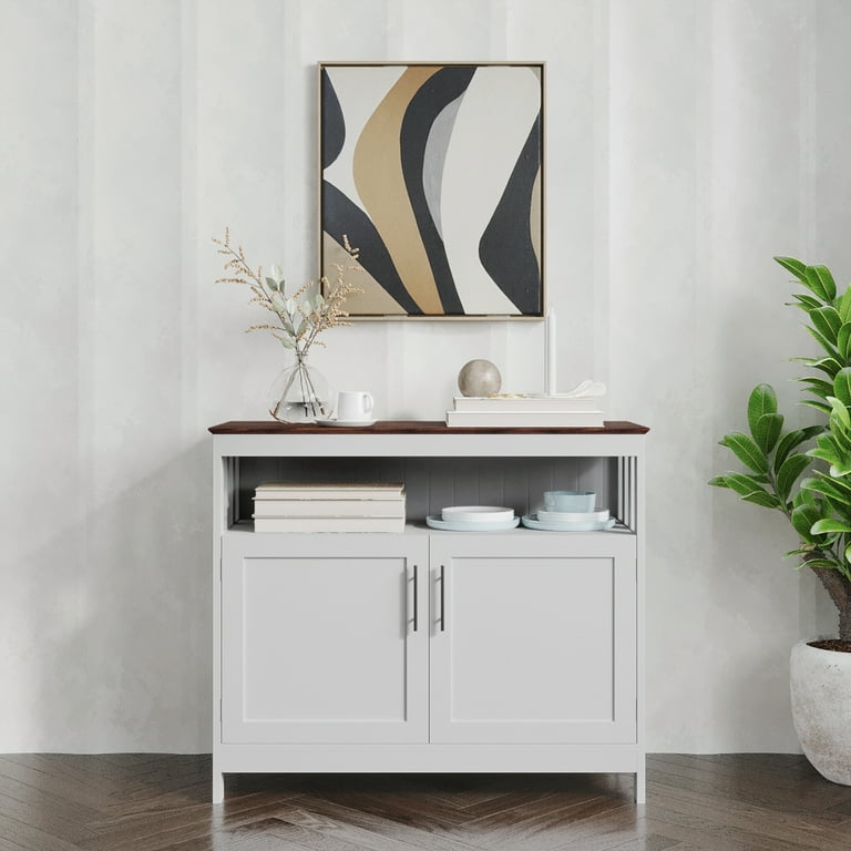 Emma + Oliver 40 Inch Buffet and Sideboard with Open Storage