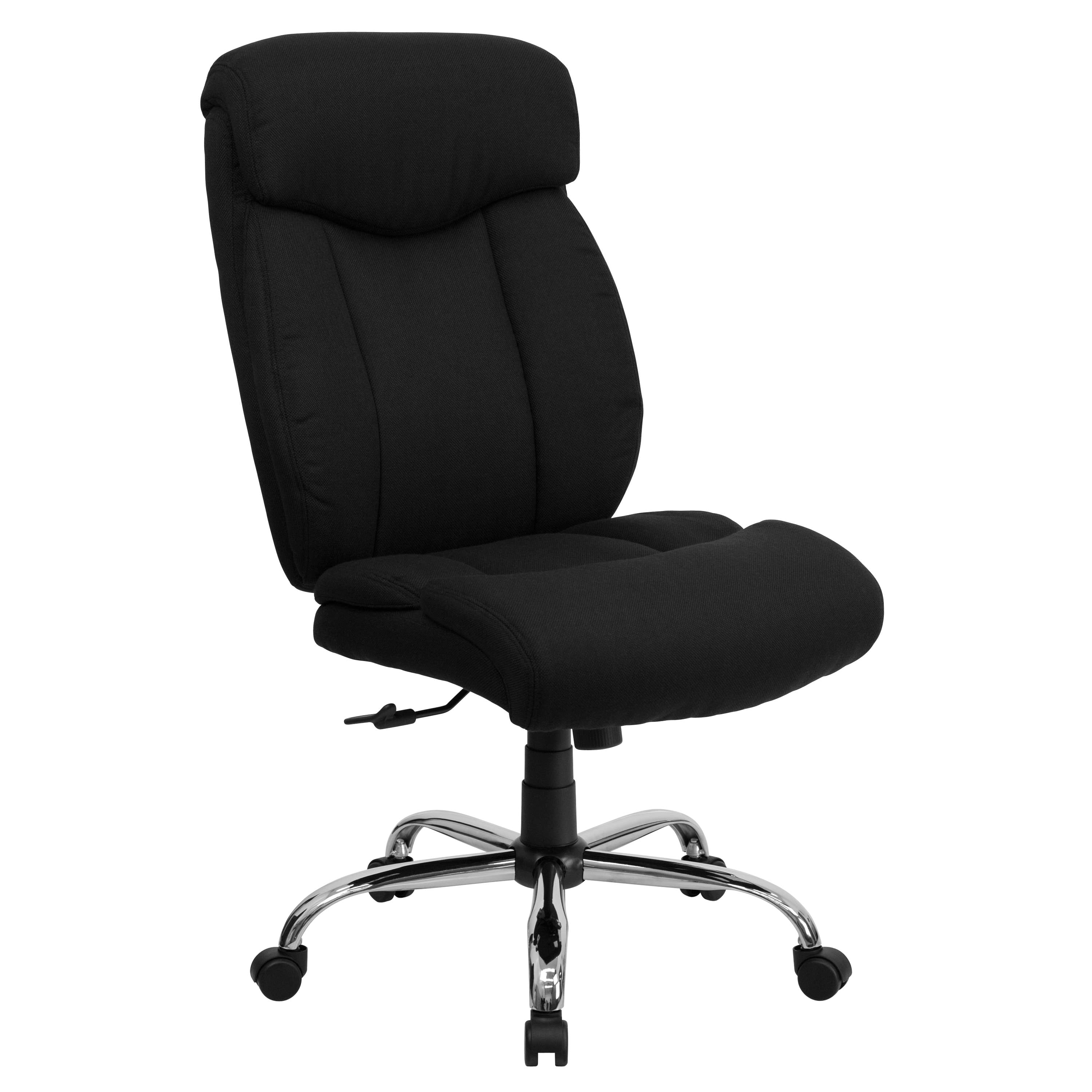 Emma + Oliver 400 lb. Big & Tall High Back Black Fabric Full Headrest Ergonomic Office Chair