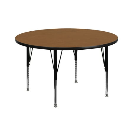 Emma + Oliver 42" Round Oak Thermal Laminate Preschool Activity Table