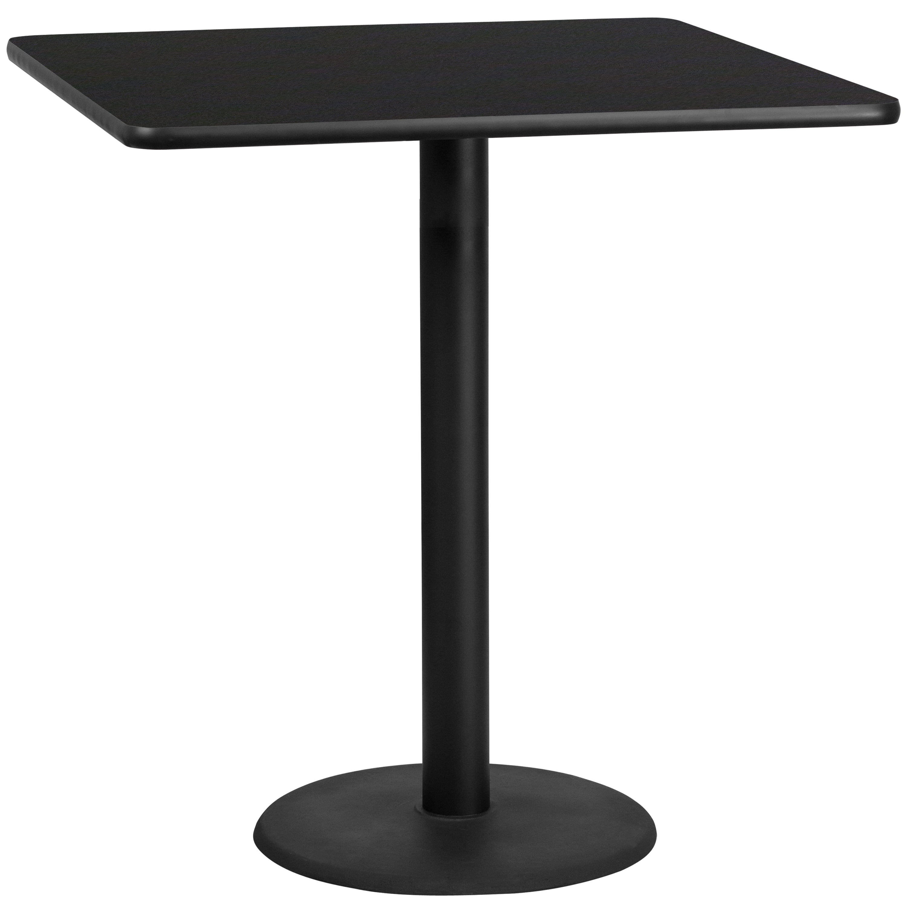 Black Laminate Square Bar Height Table with Iron Base