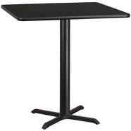 Emma + Oliver 30"x42" Black Laminate Bar Table Top-5"x22" Bases ...