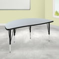 thumbnail image 1 of Emma + Oliver 47.5" Half Circle Wave Flexible Collaborative Grey Kids Adjustable Height Activity Table, 1 of 11