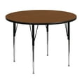 thumbnail image 1 of Emma + Oliver 48" Round Oak HP Laminate Adjustable Activity Table, 1 of 3