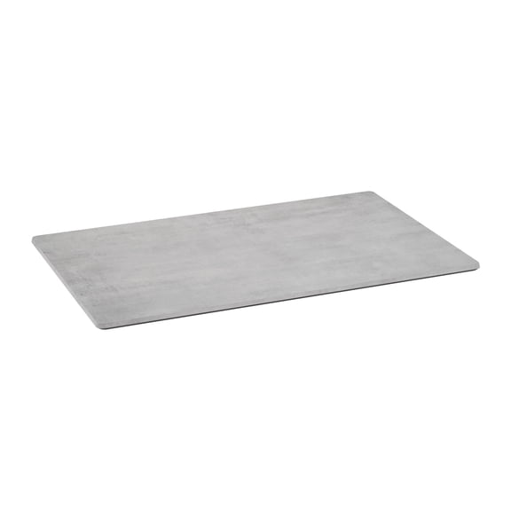 Emma + Oliver 48" x 30" Gray Faux Concrete Outdoor Seamless Surface Technology Wrapped Tabletop, Moisture, Scratch, Heat, UV Resistant