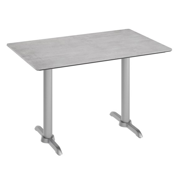 Emma + Oliver 48" x 30" Tabletop, Gray Faux Concrete, Seamless Surface Technology, 5x22 SIL Table Height T-Bases, Moisture, Scratch, Heat, UV Resistant