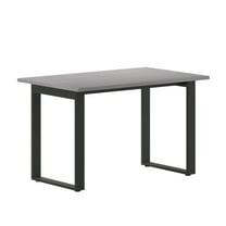 Emma   Oliver 48x30 Dining or Gaming Table with Double Sided Laminate Table Top and Heavy Duty U-Frame Steel Base, Gray Oak