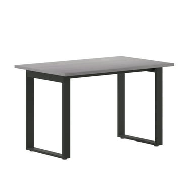 Emma + Oliver 48x30 Dining or Gaming Table with Double Sided Laminate Table Top and Heavy Duty U-Frame Steel Base, Gray Oak