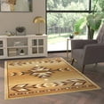 thumbnail image 1 of Emma + Oliver 4x5 Olefin Accent Rug with Southwestern Geometric Arrow Design in Brown, Black, Beige & Ivory and Natural Jute Backing, 1 of 6