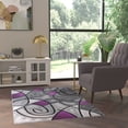 thumbnail image 1 of Emma + Oliver 4x6 Contemporary Abstract Geometric Olefin Accent Rug in Gradient Shades of Gray and Purple with Natural Jute Backing, 1 of 7