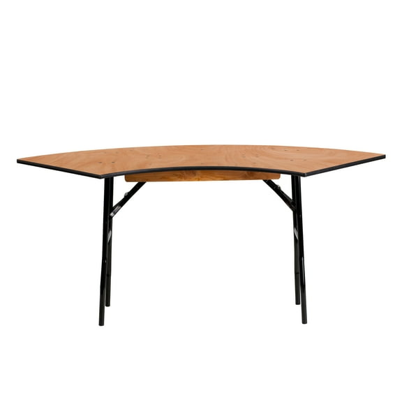 Emma + Oliver 5.5 ft. x 2 ft. Serpentine Wood Folding Banquet Event Table