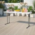 thumbnail image 1 of Emma + Oliver 5-Foot Rectangle Granite White Plastic Folding Training / Seminar Table, 1 of 9