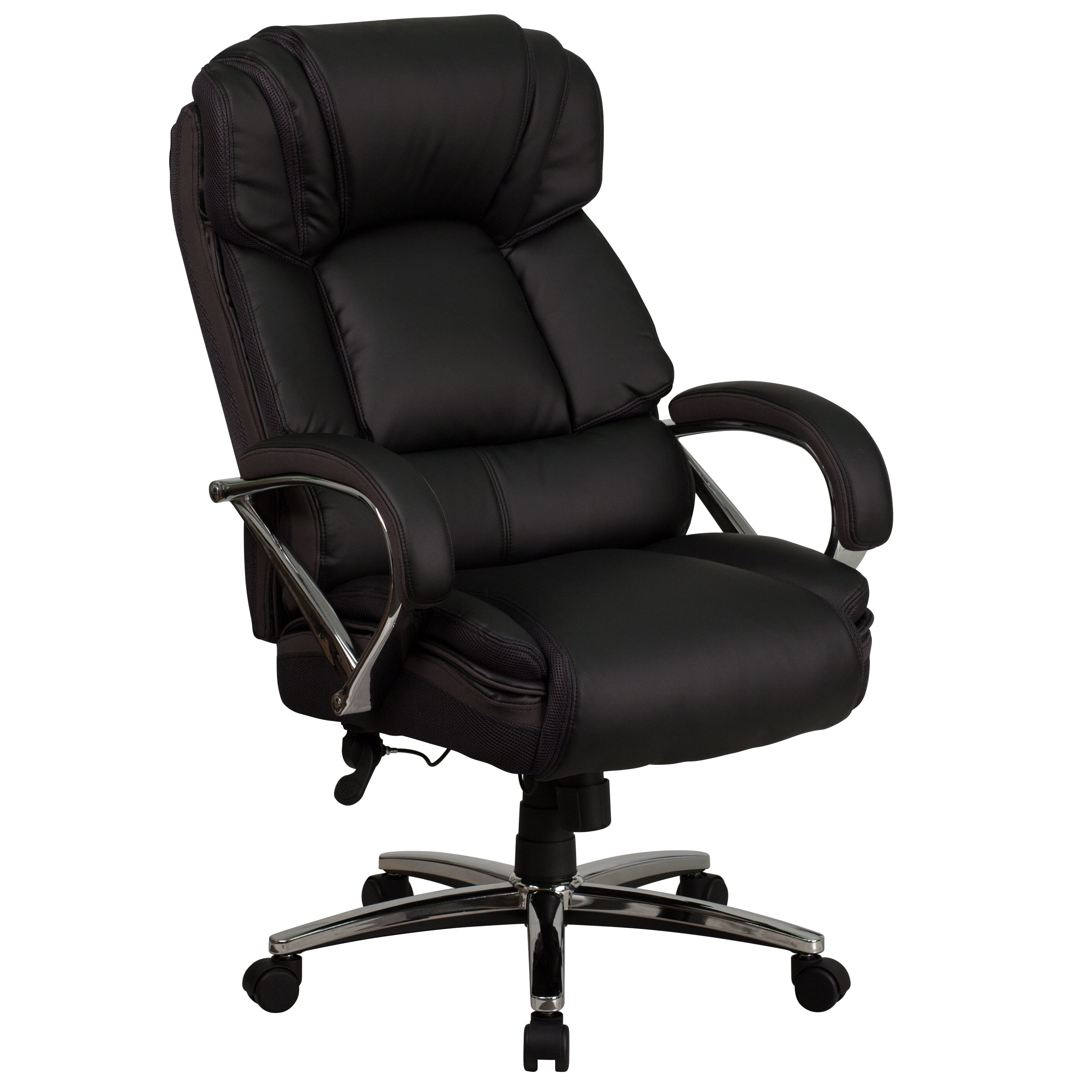Emma + Oliver 500 lb. Big & Tall Black LeatherSoft Executive Swivel Arm Ergonomic Office Chair