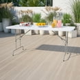 thumbnail image 1 of Emma + Oliver 6-Foot Height Adjustable Granite White Plastic Folding Event Table, 1 of 10