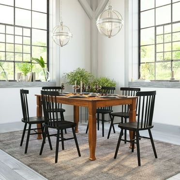 Emma + Oliver 60" Rectangle Wood Dining Table for 6 with Turned Wooden Legs in Matte Walnut