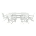 thumbnail image 1 of Emma + Oliver 7 PC Adirondack Dining Set with 72" Rectangle Indoor/Outdoor Recycled HDPE Table and 6 Chairs with Cupholders in White, 1 of 16