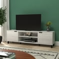 thumbnail image 1 of Emma + Oliver 70" Mid-Century Modern TV Stand with Doors and Adjustable Shelves in Gray for TV's up to 60", 1 of 13