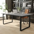 thumbnail image 1 of Emma + Oliver 72x36 Dining or Gaming Table with Double Sided Laminate Table Top and Heavy Duty U-Frame Steel Base, Gray Oak, 1 of 9