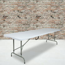 Lifetime 4428 4' Fold-in-Half Adjustable Light Commercial Grade Table,  White Granite 