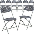 thumbnail image 1 of Emma + Oliver 8 Pack 650 lb. Capacity Charcoal Plastic Fan Back Folding Chair, 1 of 3