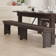 thumbnail image 1 of Emma + Oliver 8' x 12" Antique Rustic Mahogany Solid Pine Folding Farm Bench with 3 Legs, 1 of 11