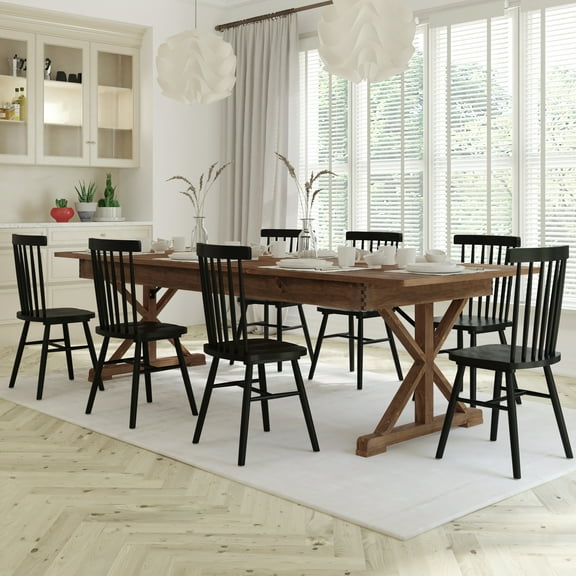 Emma + Oliver 9' x 40" Rectangular Antique Rustic Solid Pine Folding Farm Table with Crisscross Legs