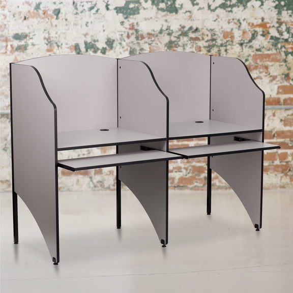 Emma + Oliver Add-On Study Carrel in Nebula Grey Finish