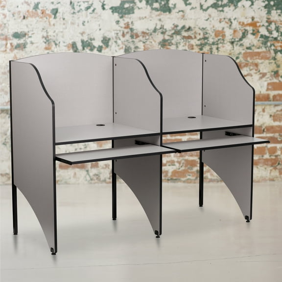 Emma + Oliver Add-On Study Carrel in Nebula Grey Finish