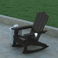 thumbnail image 1 of Emma + Oliver Adirondack Rocking Chair with Cup Holder, Weather Resistant HDPE Adirondack Rocking Chair in Black, 1 of 11