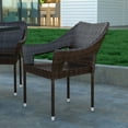 thumbnail image 1 of Emma + Oliver All-Weather Indoor/Outdoor Stacking Patio Dining Chair with Steel Frame and Weather Resistant PE Rattan in Espresso, 1 of 11