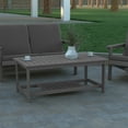 thumbnail image 1 of Emma + Oliver All-Weather Polyresin Two Tiered Adirondack Style Coffee Table in Gray Finish with Slatted Top, 1 of 10