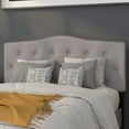 thumbnail image 1 of Emma + Oliver Arched Button Tufted Full Size Headboard in Light Gray Fabric, 1 of 10