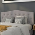 thumbnail image 1 of Emma + Oliver Arched Button Tufted Queen Size Headboard in Light Gray Fabric, 1 of 11
