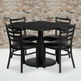 thumbnail image 1 of Emma + Oliver Base & 5 Piece Traditional Laminate & Steel Dining Table Set, Black, 1 of 3
